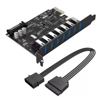 ORICO PVU3 PCI-E 7x USB 3.0 rozšiřující karta - černá