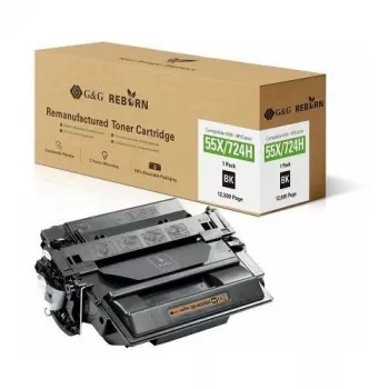 G&G Reborn repasovaná tonerová kazeta kompatibilní s HP 55X / Canon 724H černá 12 500 stran