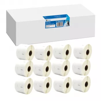 12x štítky G&G 32 mm x 57 mm černé na bílém, kompatibilní s Dymo 11354 / S0722540