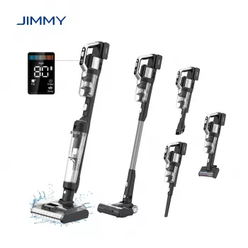 Bezdrátový vysavač a mop na podlahu JIMMY PW11 Pro Max-B, 460 W, 21,6 V, výdrž 40–80 min, černý/stříbrný