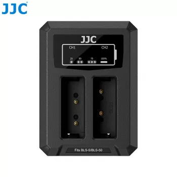 JJC duální USB nabíječka pro baterie Olympus BLS-1 BLS-5 BLS-50