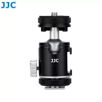 JJC BH-SM1 3D mini kulová hlava z hliníkové slitiny se 3 cold shoe mounty, 1/4
