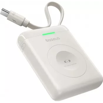 Baseus EnerFill FW11 5W power banka pro Apple Watch s vestavěným kabelem - bílá