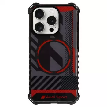 Audi IML Sport MagSafe pouzdro pro iPhone 15 Pro 6,1 inch černé pevné pouzdro