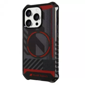 Audi IML Sport MagSafe pouzdro pro iPhone 15 Pro 6,1 inch černé pevné pouzdro