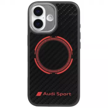 MagSafe pouzdro Audi RSQ Carbon Fiber Sport Red Circle pro iPhone 17, černé