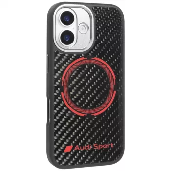 MagSafe pouzdro Audi RSQ Carbon Fiber Sport Red Circle pro iPhone 17, černé