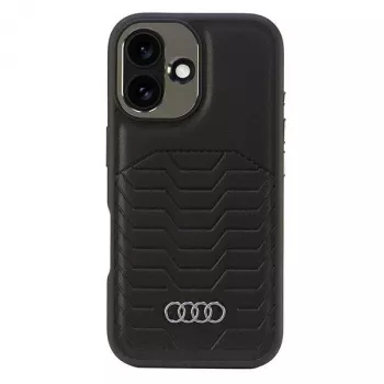 Audi syntetická kůže MagSafe pevné pouzdro pro Apple iPhone 16 Plus 6,7 inch - černé