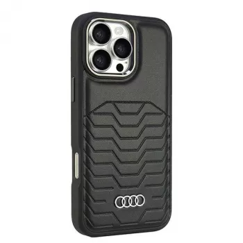 AUDI syntetická kůže MagSafe pevné pouzdro pro iPhone 16 Pro Max 6,9 inch černé
