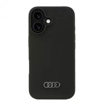 Audi Silicone Case for iPhone 16 6.1 inch - Black Hard Case AU-LSRIP16-Q3/D1-BK