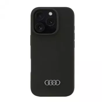 Audi silikonové pouzdro pro Apple iPhone 16 Pro 6,3 inch černá pevná zadní krytka AU-LSRIP16P-Q3/D1-BK