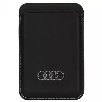 Audi syntetická kůže peněženka s přihrádkou na karty černá MagSafe AU-MSCH-Q3/D1-BK
