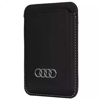 Audi syntetická kůže peněženka s přihrádkou na karty černá MagSafe AU-MSCH-Q3/D1-BK