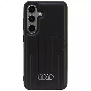 MagSafe pevné pouzdro Audi z umělé kůže pro Samsung Galaxy S24, černé