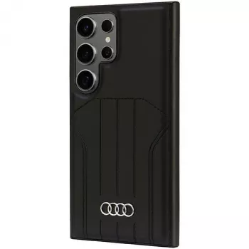AUDI Synthetic Leather MagSafe Hard Case for Samsung Galaxy S24 Ultra, Black