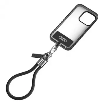 Audi univerzální poutko na telefon 28cm 8mm černé AU-HSL8-R8/D1-BK