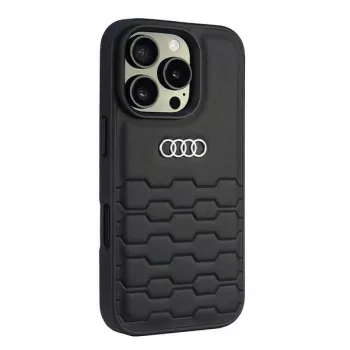Audi pouzdro z umělé kůže s pevným krytem pro Apple iPhone 16 Pro 6,3 inch - černé