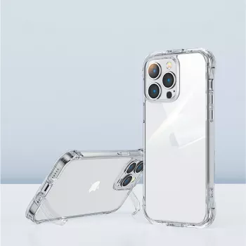 Joyroom Defender Series Rugged Case for Apple iPhone 14 Plus, Transparent, with Kickstand and Lanyard Hooks (JR-14H3)