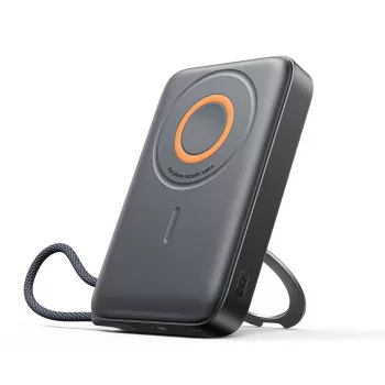 Powerbanka Joyroom JR-PBM02 22,5W 10000mAh 3v1 indukční magnetická kompatibilní s MagSafe s vestavěným kabelem – černá