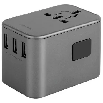 ENERGEA Travelworld 35.5W 3A2C USB nabíječka se zástrčkami US/EU/UK/AU, gunmetal
