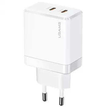 USAMS T54 GaN 40W 2xUSB-C PD rychlonabíjecí síťová nabíječka bílá CC172TC02 (US-CC172)