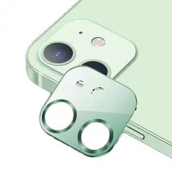 Skleněná krytka objektivu fotoaparátu USAMS pro iPhone 12 kovová zelená/zelená BH703JTT04 (US-BH703)