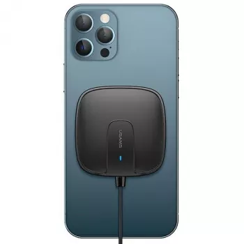USAMS US-CD159 magnetická bezdrátová nabíječka 15W extra tenká pro iPhone 12 Series černá
