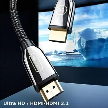 USAMS HDMI 2.1 kabel 3m Ultra HD 8K 48Gbps černý SJ498HD01