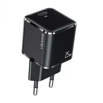 USAMS T42 Mini 25W USB-C PD3.0 rychlonabíječka (pouze hlava) černá CC140TC01