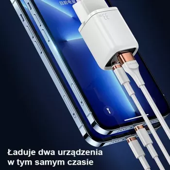 USAMS 33W USB-C + USB-A nástěnná nabíječka PD3.0 QC3.0 rychlonabíjení bílá CC152TC02