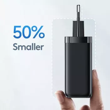 USAMS T47 65W PD Fast Charging Super Si nástěnná nabíječka s 1x USB-C a 1x USB-A, bílá (CC153TC02)