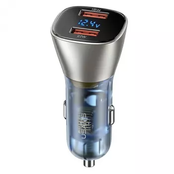 Autonabíječka USAMS C29 45W 2xUSB-A rychlonabíjení světle zlatá CC154CC01 (US-CC154)