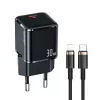 Rychlonabíječka USAMS T45 30W PD3.0 USB-C s kabelem U63 USB-C na Lightning, černá, UXTZH01
