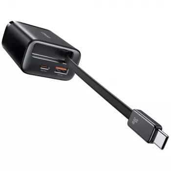 USAMS Xiang Series CC296 30W USB-C/USB-A nabíječka s USB-C kabelem bílá