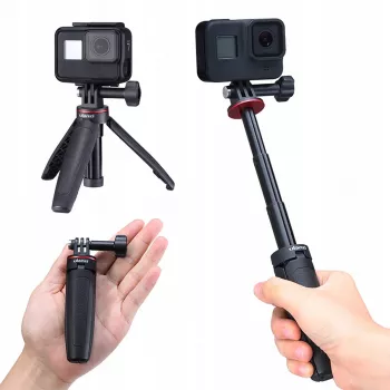 ULANZI MT-09 mini stativ, monopost a rukojeť pro GoPro, SJCAM, Xiaomi, DJI Osmo Action, černá
