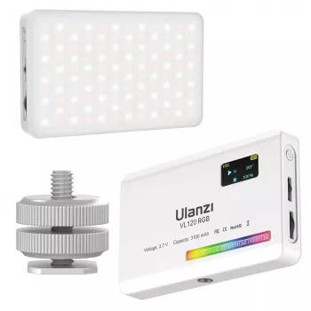 Ulanzi VL120 RGB LED videosvětlo – bílé, 2500K-9000K, 8W, USB-C