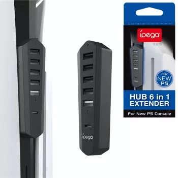 IPEGA USB/USB-C hub pro PS5 Slim, černý