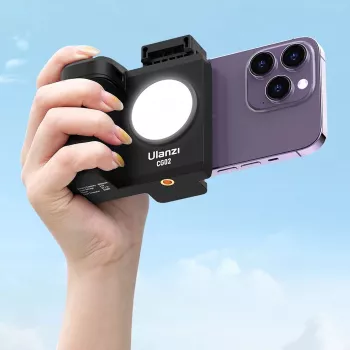 ULANZI CG02 držák smartphonu s Bluetooth dálkovým ovladačem a LED světlem