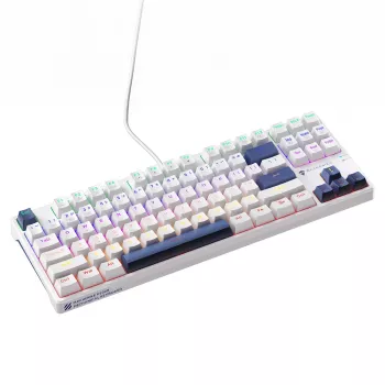 Machenike K500B-B87 Wired Mechanical Gaming Keyboard, 87-Key TKL, Red Switch, RGB Backlight, White