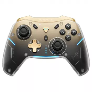 Machenike G5Pro Premium Edition Wireless Game Controller with Charging Dock - Black & Gold