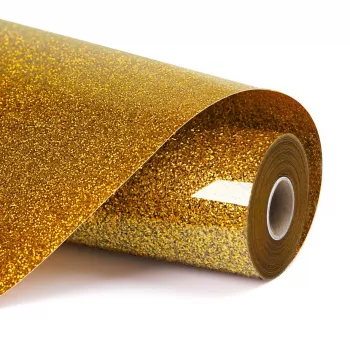 LOKLIK Glitter termotransferová fólie - zlatá - 30,5 x 90 cm (SG-HTV-1568-US-L-B2B)