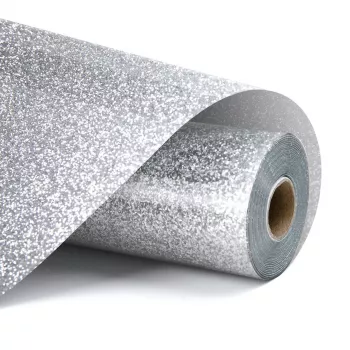 LOKLIK Glitter termotransferová fólie - stříbrná - 30,5 x 90 cm (SG-HTV-1570-US-L-B2B)