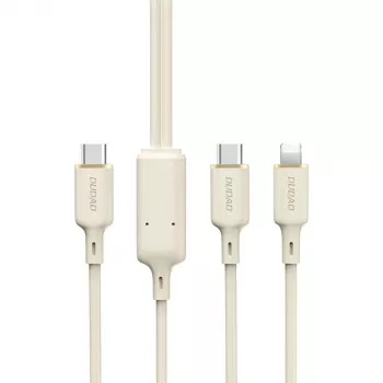 Dudao L7SF 2-in-1 USB-C to USB-C / Lightning Cable 100W 1.2m Beige