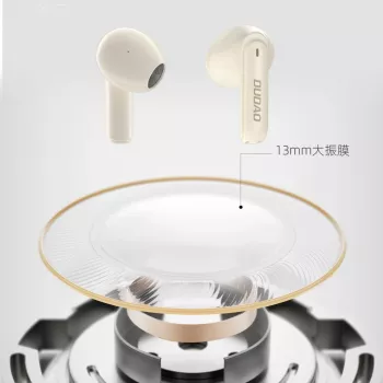 Bezdrátová stereo sluchátka DUDAO U18Pro True Wireless Bluetooth 5.3 – béžová
