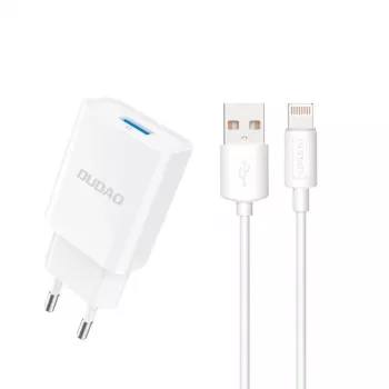 Dudao A4EU Adapter 10W 1xUSB-A with USB-A to Lightning Cable (1m) - White