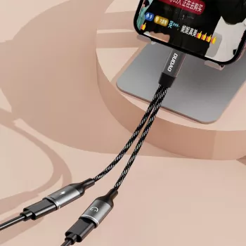Dudao L13C+ 2v1 adaptér USB-C na USB-C s audiem a nabíjením