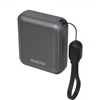 Dudao K22+ ultra kompaktní power banka 10000mAh 22.5W USB-C se šňůrkou/kabelem - šedá