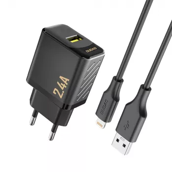 Dudao A23LEU adaptér 12W 1xUSB-A (kabel USB-A na Lightning 1m součástí) černý