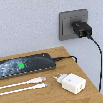 Dudao A23LEU adaptér 12W 1xUSB-A (kabel USB-A na Lightning 1m součástí) černý
