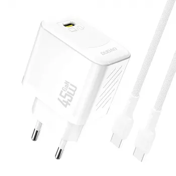 Dudao A28C 45W GaN síťová nabíječka s kabelem USB-C - bílá